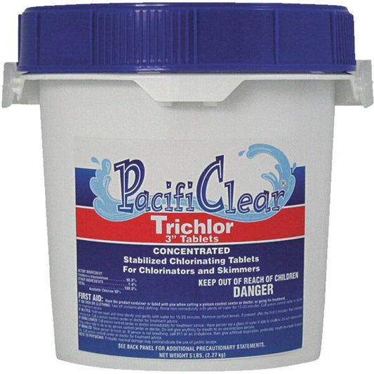 3 In. Trichlor Chlorine Tablets - 10 Lb. Pail For Pool Care