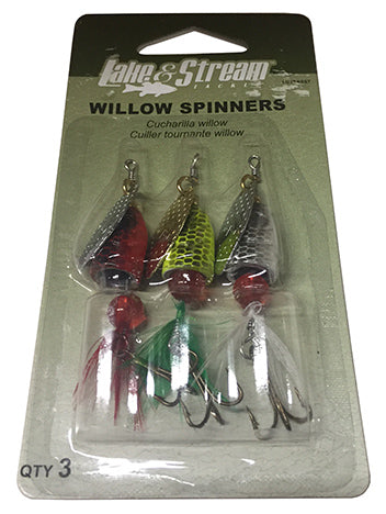 LAKE & STREAM WILLOW SPINNER LURE 3PK