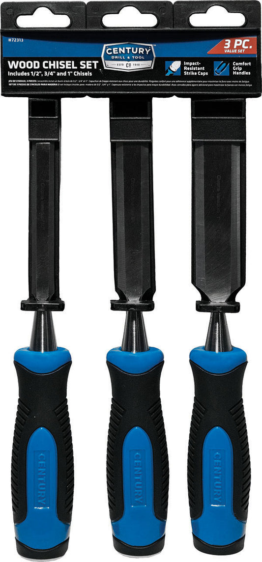 Century Drill & Tool 72313 Professional Wood Chisel Set, 3 Piece