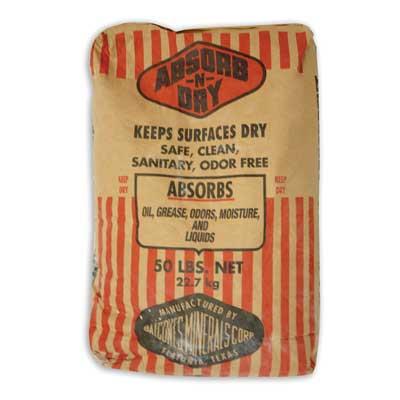 Absorb-N-Dry Floor Sweep Absorbs Grease, Oil, Odor, and Other Liquids  50 LB