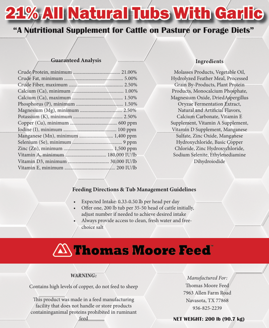 Thomas Moore 21% Cooked Protien Tub with Garlic