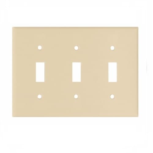 Eaton Wiring 3-Gang Thermoset Toggle Switch Wallplate, Ivory