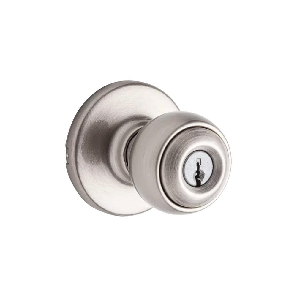 Kwikset Satin Nickel Security Keyed Entry Exterior Polo Lockset Knob