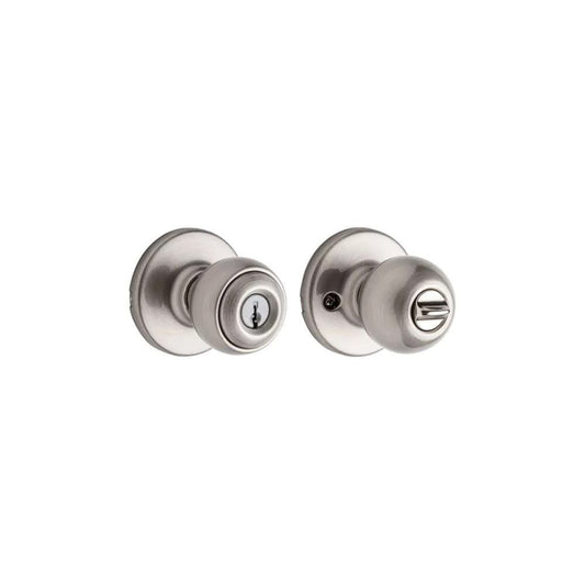 Kwikset Satin Nickel Security Keyed Entry Exterior Polo Lockset Knob