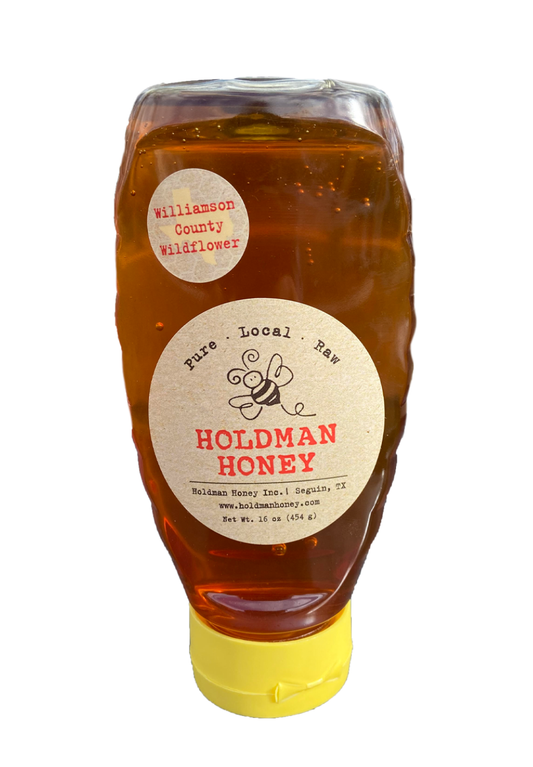 HOLDMAN RAW TEXAS WILDFLOWER HONEY 16oz.