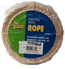 ROPE TWISTED SISAL 1/4" DIAMETER VARIOUS LENGTHS